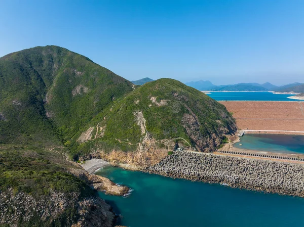 Drone Aérien Dessus Paysage Montagneux Dans Parc Géographique Hong Kong — Photo