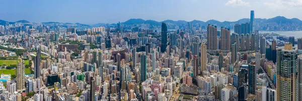 Aerial City View Hong Kong City — Foto de Stock