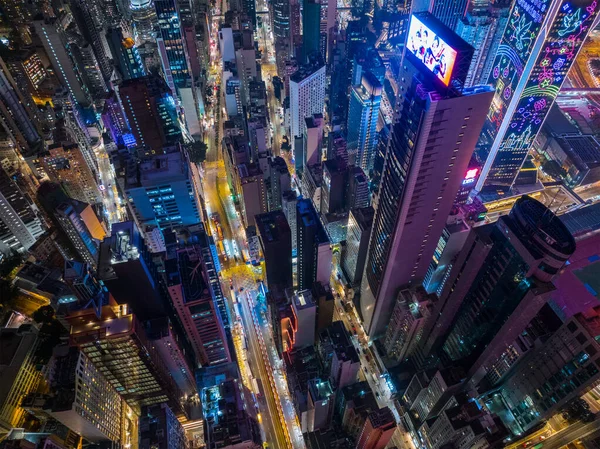 Causeway Bay Hongkong Januari 2022 Ovanifrån Hong Kong Upptagen Stadsgata — Stockfoto