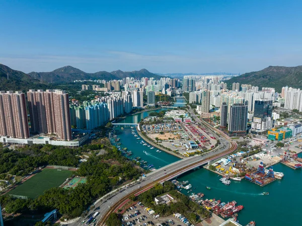 Vista Superior Distrito Residencial Hong Kong Novos Territórios Oeste — Fotografia de Stock
