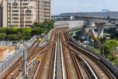 Taipei, Tayvan - 04 Mart 2022: Taipei şehir metro rayları