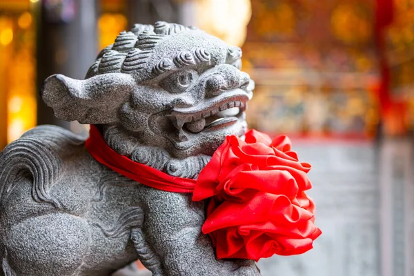 Lion Rock Stone Statues Chinese Temple — Stock Photo, Image