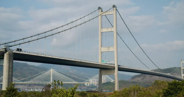 Tsing Suspension Brug Hong Kong Stad — Stockfoto