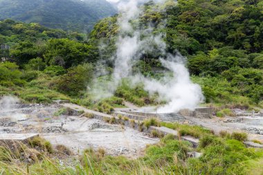 Tayvan 'ın Yangmingshan Milli Parkı' ndaki Huangxi sıcak bahar dinlenme alanı.