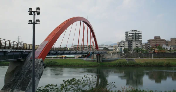 Taipei Taiwan March 2022 Rainbow Bridge Keelung River — Stock Photo, Image