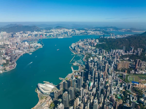 Hong Kong Diciembre 2021 Vista Aérea Ciudad Hong Kong —  Fotos de Stock