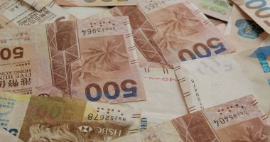 Hong Kong banknotları yığını