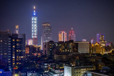 Taipei, Taiwan - 24 March 2022: Taipei city skyline at night clipart