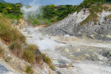 Tayvan 'ın Yangmingshan Milli Parkı' ndaki Huangxi sıcak bahar dinlenme alanı.
