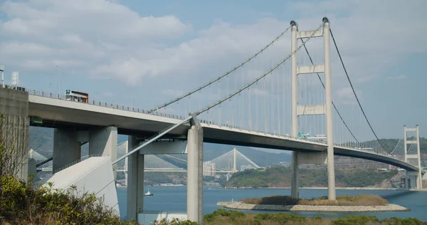 香港市のTsing Ma吊り橋 — ストック写真
