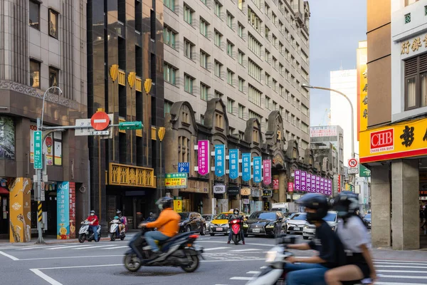 Tajpej Tajwan Kwietnia 2022 Ulica Miasta Tajpej — Zdjęcie stockowe