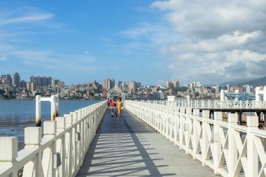 Yeni Taipei, Tayvan - 31 Mayıs 2022: Tayvan Bali 'de yürüyüş yolu