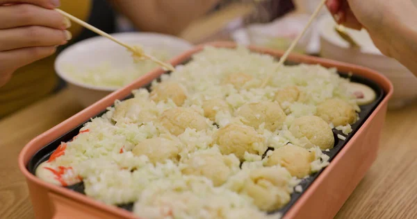 Fare Takoyaki Polpo Palla Casa Sera — Foto Stock