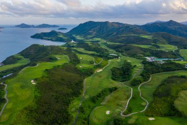 Sai Kung 'daki en iyi golf sahası manzarası.