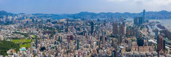 Aerial City View Hong Kong City — Zdjęcie stockowe