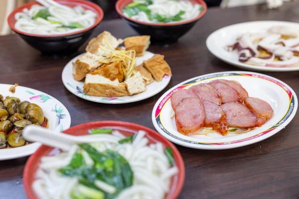 Tchajwanská Ulice Jídlo Jídlo Venkovní Restauraci — Stock fotografie