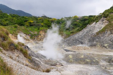 Tayvan 'ın Yangmingshan Milli Parkı' ndaki Huangxi sıcak bahar dinlenme alanı.
