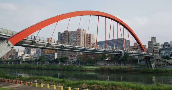 Taipei Taiwan March 2022 Rainbow Bridge Keelung River — Foto de Stock