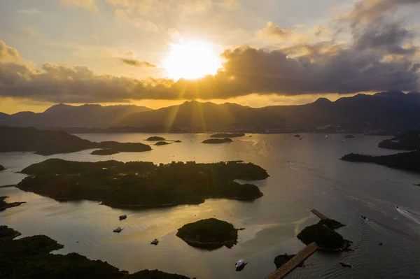 Schöne Landschaft Bei Sonnenuntergang Sai Kung Von Hongkong — Stockfoto