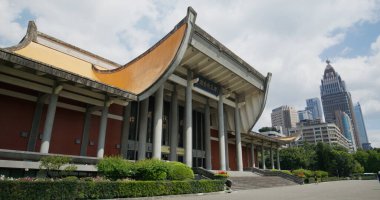 Taipei, Tayvan - 12 Mart 2022: Taipei Sun Yat Sen Anıt Salonu