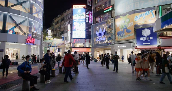 Taipei Tayvan Mart 2022 Taipei Şehrinde Gece Ximending — Stok fotoğraf