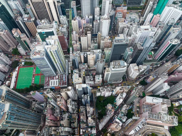 香港中心部 2021年12月16日 香港ビジネス地区の空中ビュー — ストック写真