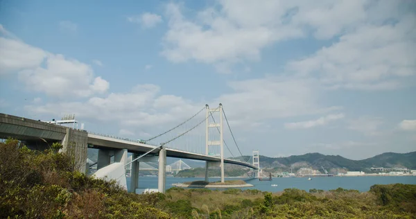 Tsing Suspension Bridge Hong Kong City — Stock Photo, Image