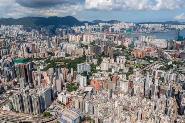 Kowloon Hong Kong August 2021 Top View Hong Kong City — Stock Photo, Image