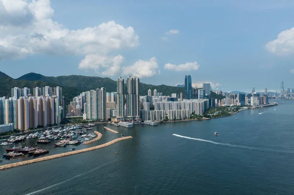 Sai Wan Hong Kong Septiembre 2022 Vista Aérea Ciudad Hong — Foto de Stock