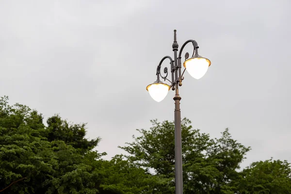 Staromodna Lampa Uliczna Nocy — Zdjęcie stockowe