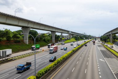 Lin Kou, Tayvan - 15 Haziran 2022: Tayvan 'da bir numaralı ulusal otoyol