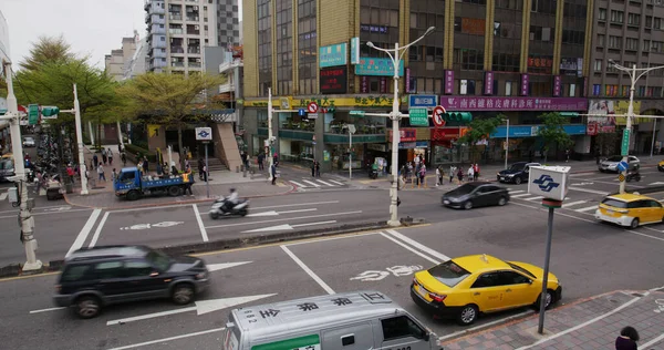 Тайбэй Тайвань Марта 2022 Года Улица Тайбэя Остановкой Такси Районе — стоковое фото