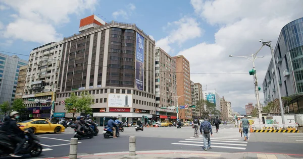 Taipei Tchaj Wan Března 2022 Tchaj Pej Městský Provoz Zhongxiao — Stock fotografie