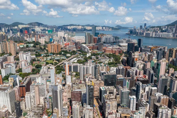 Kowloon Hong Kong August 2021 Top View Hong Kong City — Stock Photo, Image