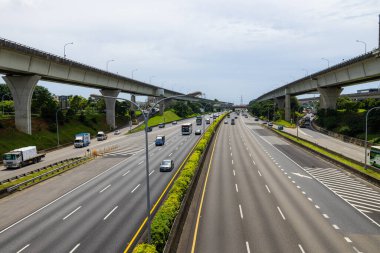 Lin Kou, Tayvan - 15 Haziran 2022: Tayvan 'da bir numaralı ulusal otoyol