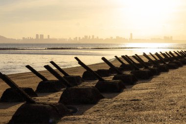 Antilanding spikes on the beach Kinmen of Taiwan
