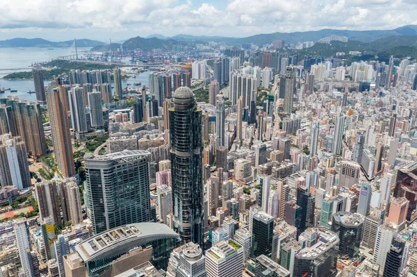 Mong Kok Hong Kong Agosto 2021 Vista Dall Alto Della — Foto Stock