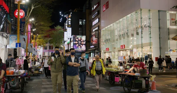 Taipei Tayvan Mart 2022 Taipei Şehrinde Gece Ximending — Stok fotoğraf