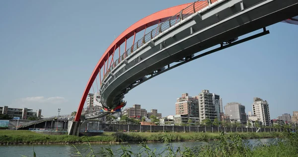 Taipei Tchaj Wan Března 2022 Duhový Most Přes Řeku Keelung — Stock fotografie