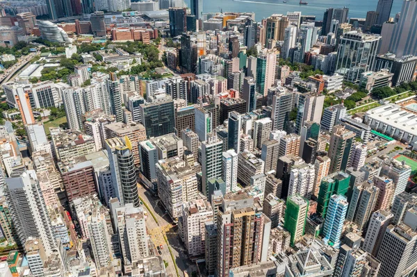 Kowloon Hongkong Sierpnia 2021 Widok Góry Miasto Hongkong — Zdjęcie stockowe