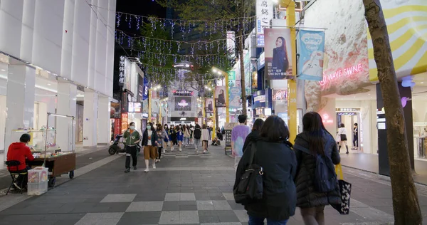 Taipei Taiwán Marzo 2022 Ximending Por Noche Ciudad Taipei — Foto de Stock