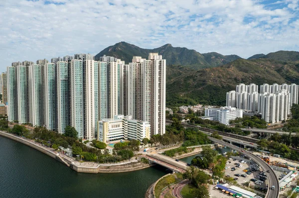 Shan Hong Kong Novembro 2021 Vista Superior Distrito Residencial Hong — Fotografia de Stock