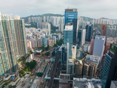 Kwun Tong, Hong Kong - 21 Kasım 2021: Hong Kong şehrinin en iyi manzarası