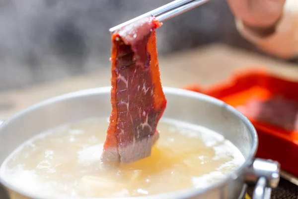 Slice Raw Beef Hot Pot — Foto de Stock