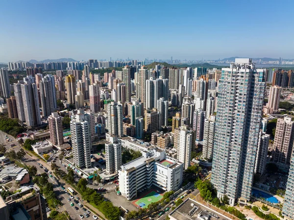 Vista Superior Del Distrito Residencial Hong Kong —  Fotos de Stock