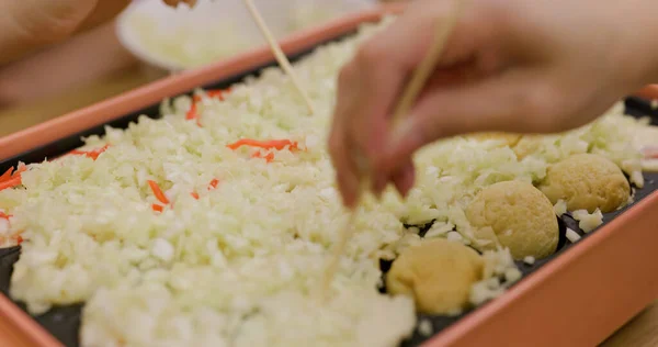 Fare Takoyaki Polpo Palla Casa Sera — Foto Stock