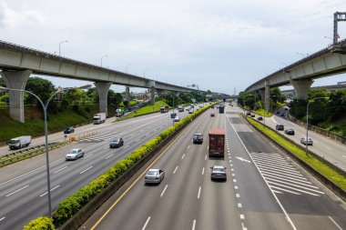 Lin Kou, Tayvan - 15 Haziran 2022: Tayvan 'da bir numaralı ulusal otoyol