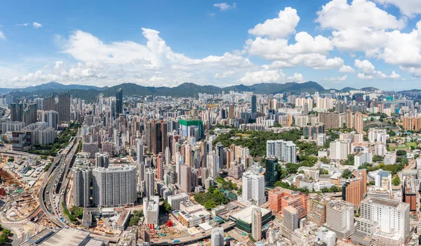 Vista Aérea Ciudad Hong Kong —  Fotos de Stock