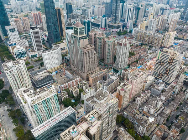 Shenzhen Kina Januari 2022 Ovanifrån Shenzhen Stad Futian District — Stockfoto