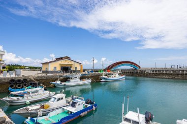 Penghu, Tayvan - 27 Haziran 2022: Tung liang balıkçılık limanı
